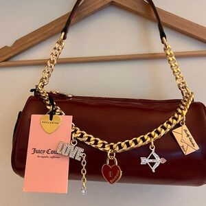 Juicy Couture Maroon Shoulder Bag with Gold Chain